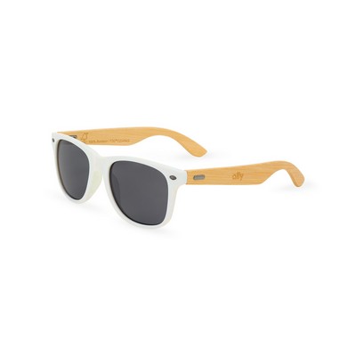 CapeShades Recycled Bamboo Sunglasses White Frame - Black