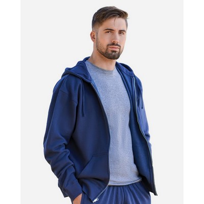 J America Unisex BTB Fleece Hooded Full-Zip Sweatshirt - 8723