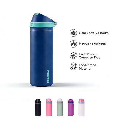 24oz Stainless Steel Insulated Water Bottle W/Flip Top Lid
