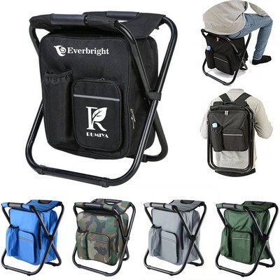 2-In-1 Foldable Chair Stool w/Cooler Bag