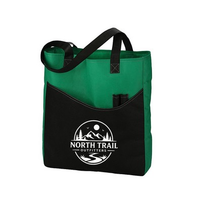 Two Color Pen Loop Pocket Convention Tote- 17" x 15"x 3"