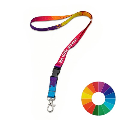 5/8" Polyester Lanyard w/ Lobster Claw & Buckle Release