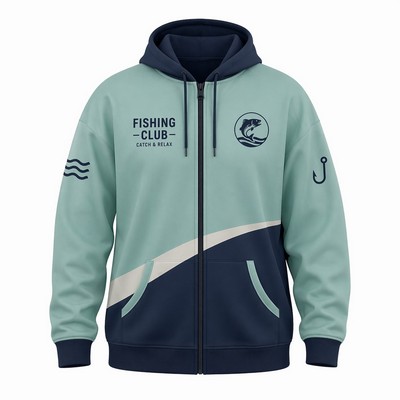Unisex Long Sleeve SolarProtec Fishing Hoodie With Full Zip