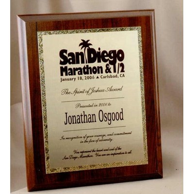 Deluxe Traditional Rectangle Plaque w/ Gold Tone Plate (9"x12")