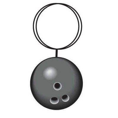 Gray Bowling Ball Key Chain w/Clear Mirrored Back (12 Square Inch)