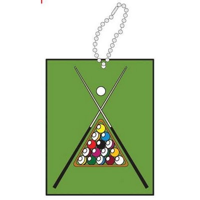 Pool Table Rack Promotional Key Chain w/ Black Back (8 Square Inch)