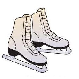 Ice Skates Magnet w/ Full Magnetic Back (4 Square Inch)