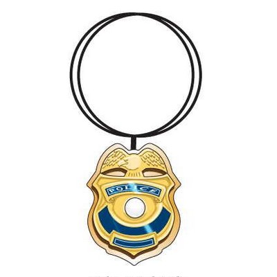 Police Badge Executive Key Chain w/Mirrored Back (2 Square Inch)