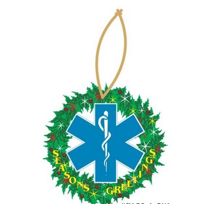 Caduceus Cross Executive Wreath Ornament w/ Mirrored Back (4 Square Inch)