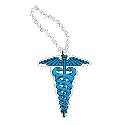 Caduceus Promotional Key Chain w/ Black Back (12 Square Inch)