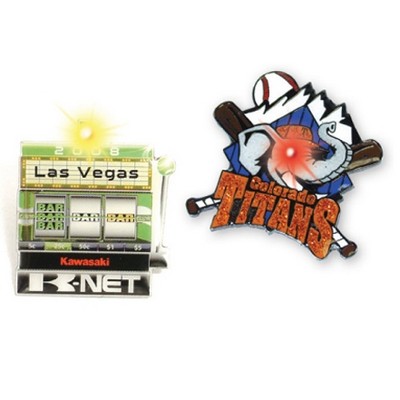 1 1/8" Printed Iron Blinking Lapel Pin