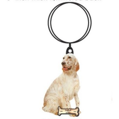 English Setter Dog Keychain w/Mirrored Back (8 Square Inch)