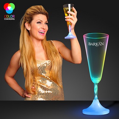 Champagne LED Spiral Stem Glass - PRINTED