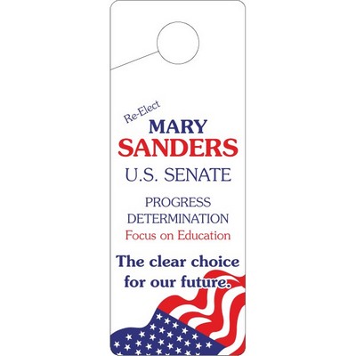Door Knob Hangers w/angled slit (4"x 10 1/2") - White Tag Stock
