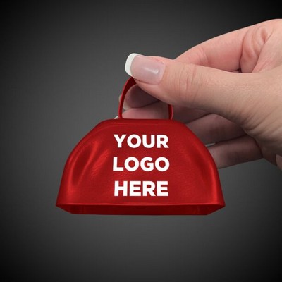 3" Pad Printed Red Metal Cowbell