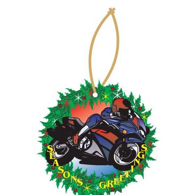 Import Motorcycle Executive Wreath Ornament w/ Mirrored Back (2 Square Inch)
