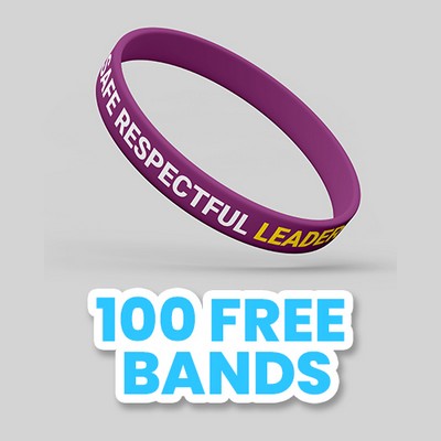 Custom Printed Silicone Wristbands - 1/4"