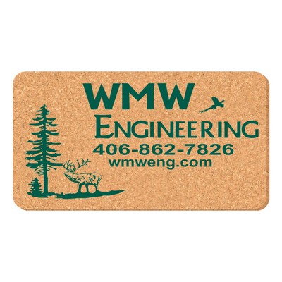 3 1/4" x 6" Rectangle Shape Solid Cork Coasters