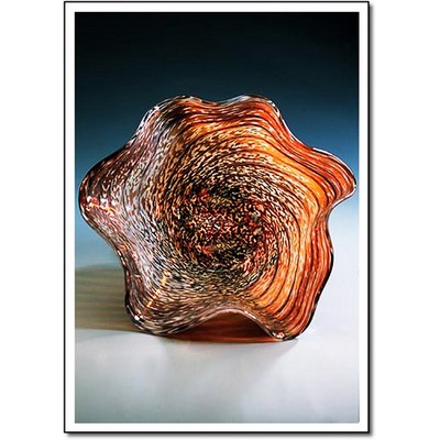 Conch Shell Art Glass Bowl w/ Marble Base (8.5"x6.5")