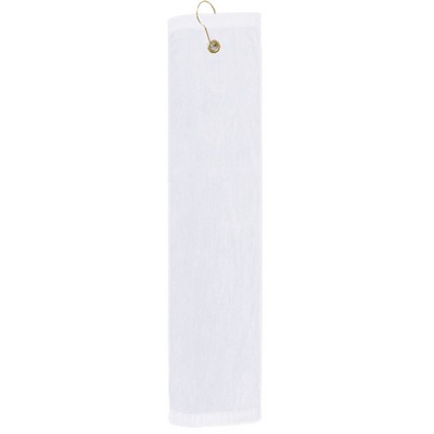 Medium Weight Velour Golf Towel - Trifolded (White Embroidered)