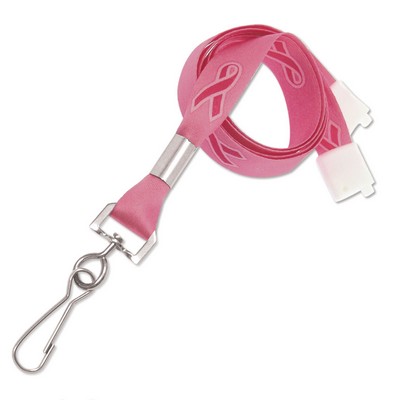 5/8" Pre-printed Awareness Ribbon Lanyards with Breakaway