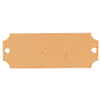 Polished Brass Plate w/Notched Corners & 2 Holes (2½" x 7/8")