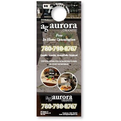 14pt Card Stock Door Hanger, 4.25" x 11", Full Color Both sides