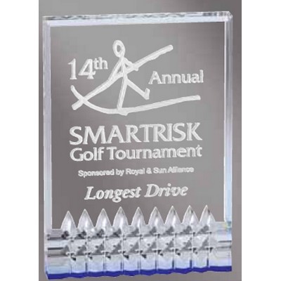 Medium Blue Rectangle Award w/Diamonds