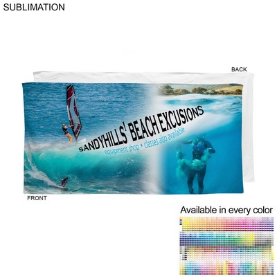 Plush and Soft Velour Terry Cotton Blend Branding Towel, Sublimated Graphics Edge to Edge (30"x60")