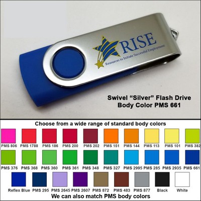 Swivel Flash Drive - 128MB Memory - Body PMS 661