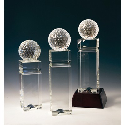 Golf Tower Optical Crystal Award/Trophy 9"H - Variant A
