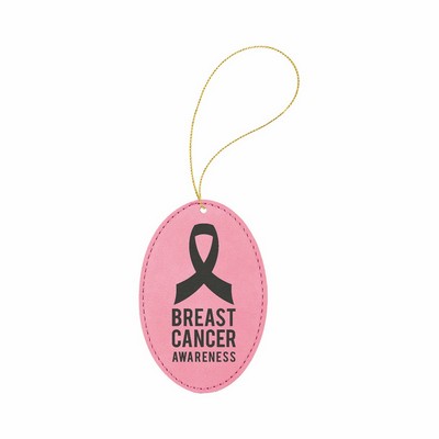 Pink Leatherette Oval Ornament