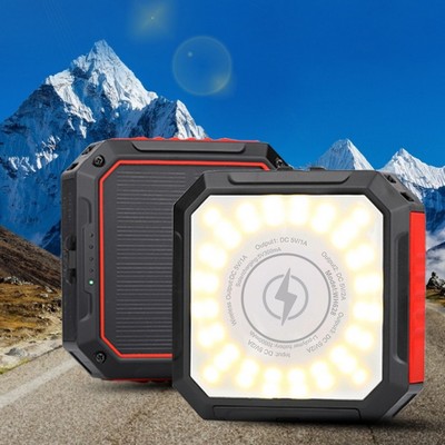 10000mAh Solar Charger & Wireless Power Bank w/LED Light
