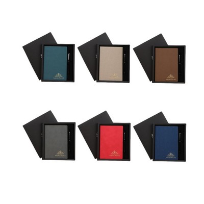 Leather Notebook With Pen Gift Set