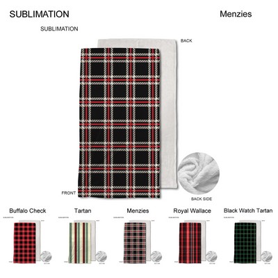 Stock Plaid Design Plush and Cozy Mink flannel Fleece blanket, Sublimated (30"x60")