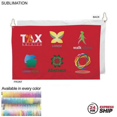 24 Hr Express Ship - Colored Velour Terry Cotton Blend Golf Towel, (15"x25")