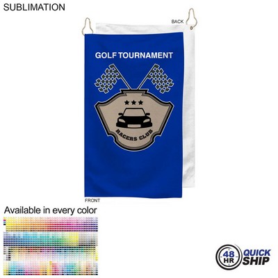 48Hr Quick Ship - Colored Microfiber Dri-Lite Terry Golf Towel, Finished, Sublimated (15"x25")