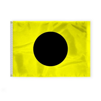 2.5'x3.3' 1ply Nylon Yellow with Black ball Beach Safety Flag with Grommets – Printed
