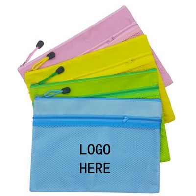 A4 Mesh Zipper Pouch Bags