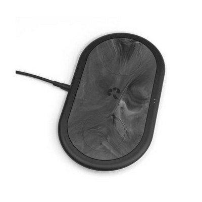 Nimble APOLLO Dual Wireless Pad and wall charger made with Recycled Materials - Black