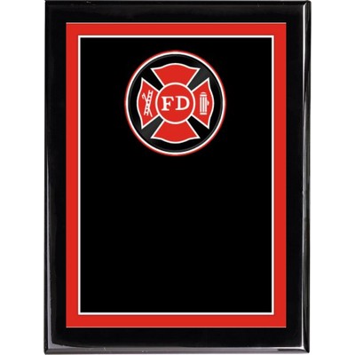Ebony Piano Finish Plaque with Veterans of Foreign Wars (V.F.W) Brass Plate, 9 x 12"