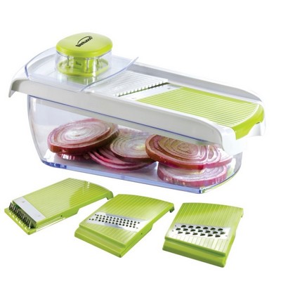 Brentwood Mandolin Slicer with 5-Cup Storage Container and 4 Interchangeable