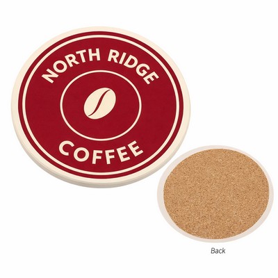 Round Absorbent Coaster With Cork Back