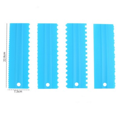 4pcs Serrated Cake Scraper Comb Set