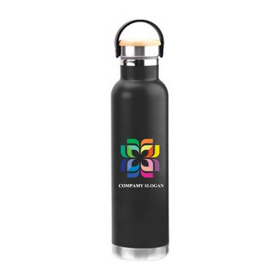 13.5oz Vacuum Insulated Stainless Steel Water Bottle Bamboo Lid
