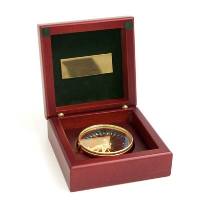 Compass In Wood Box