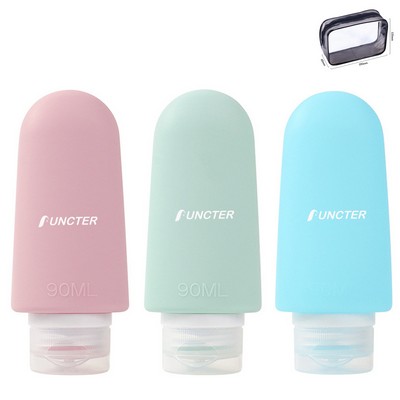 3OZ Portable Refillable Traveling Size Liquid Containers ( 3pcs Set )