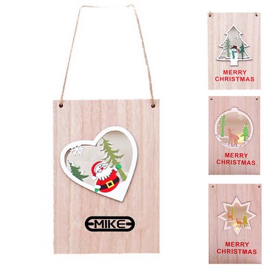 Christmas wooden door hanging