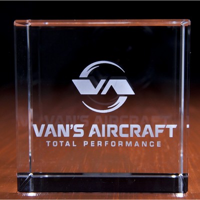 Square Crystal Block Award (5"x 5" x 2-3/8")
