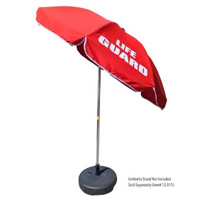 7.5' GUARD Heavy-Duty Beach Umbrella w/ Aluminum Pole, Red